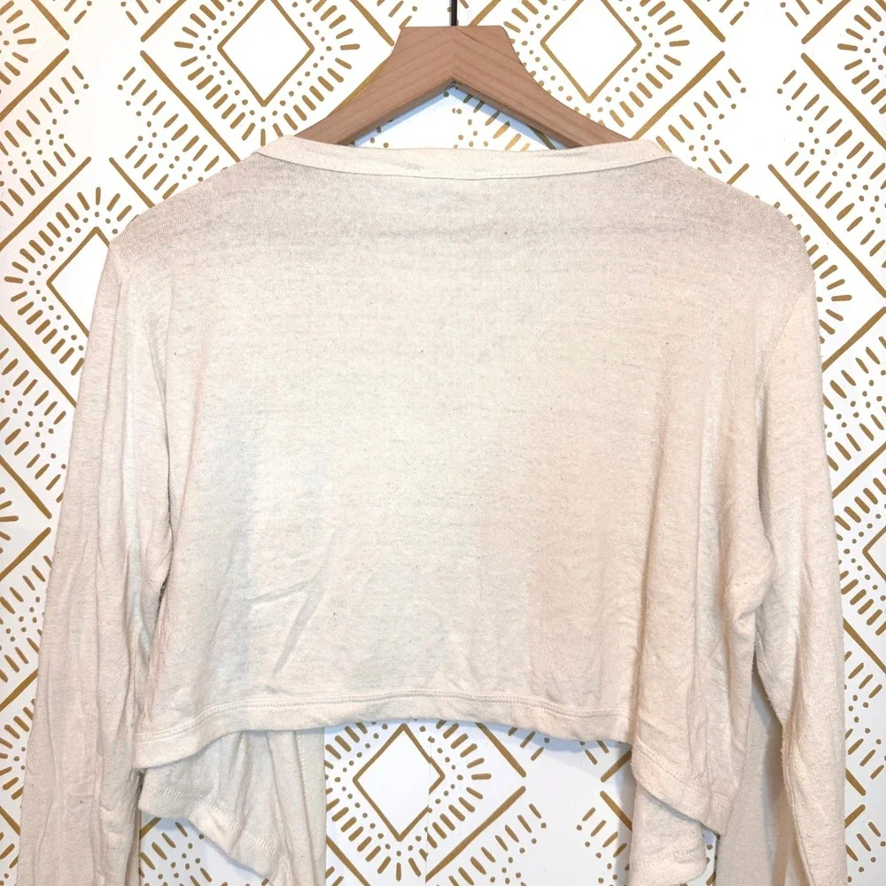 OZMA Dance Wrap Top 100% Silk Noil XL Cropped Balletcore Earthy Boho Cottagecore - Picture 5 of 11